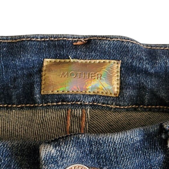 MOTHER Looker Ankle Frayed Hem Blue Jeans Size 27 - Picture 5 of 12